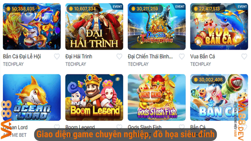 Giao diện game chuyên nghiệp, đồ họa siêu đỉnh
