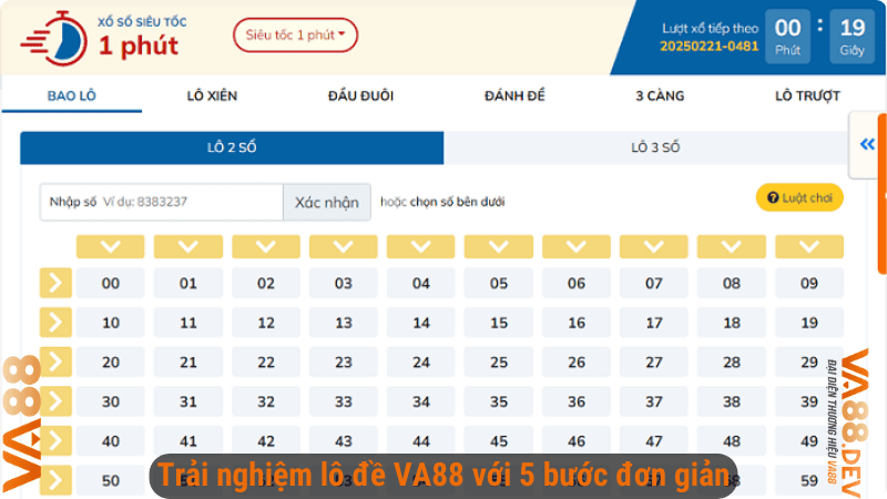 Trải nghiệm lô đề VA88 với 5 bước đơn giản