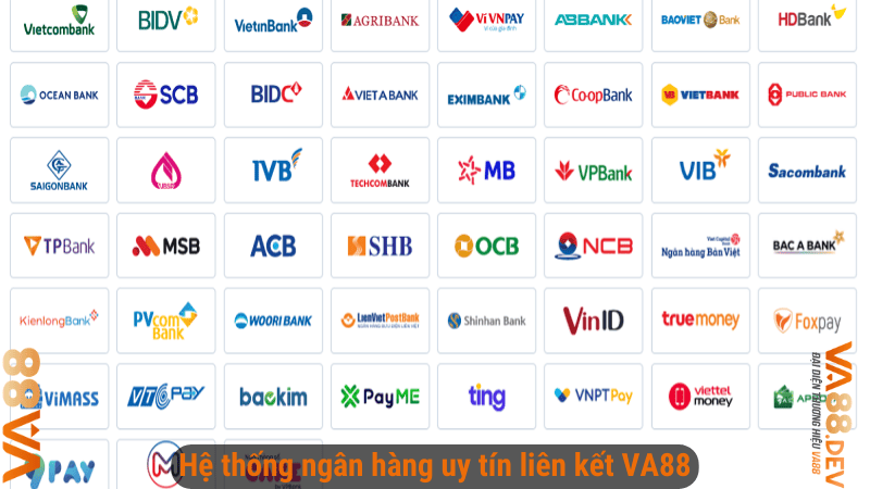 Hệ thống ngân hàng uy tín liên kết VA88