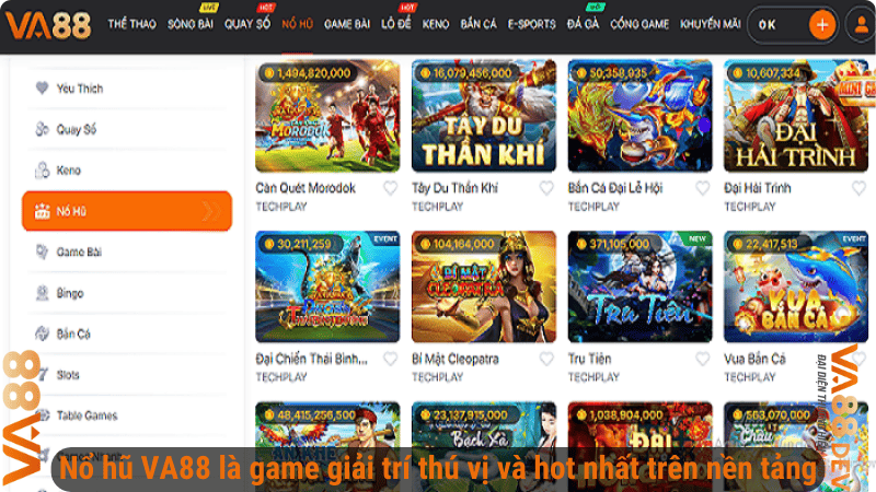 Nổ hũ VA88 là game giải trí thú vị và hot nhất trên nền tảng