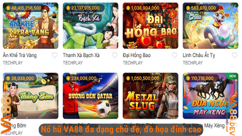 Nổ hũ VA88 đa dạng chủ đề, đồ họa đỉnh cao