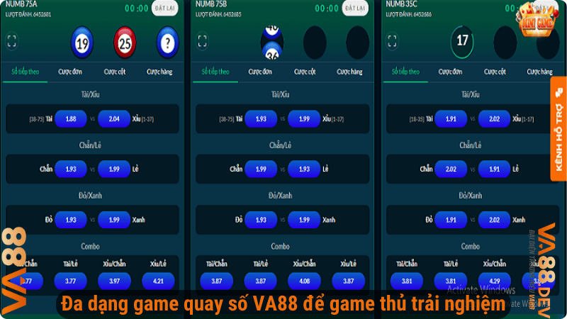 Đa dạng game quay số VA88 để game thủ trải nghiệm